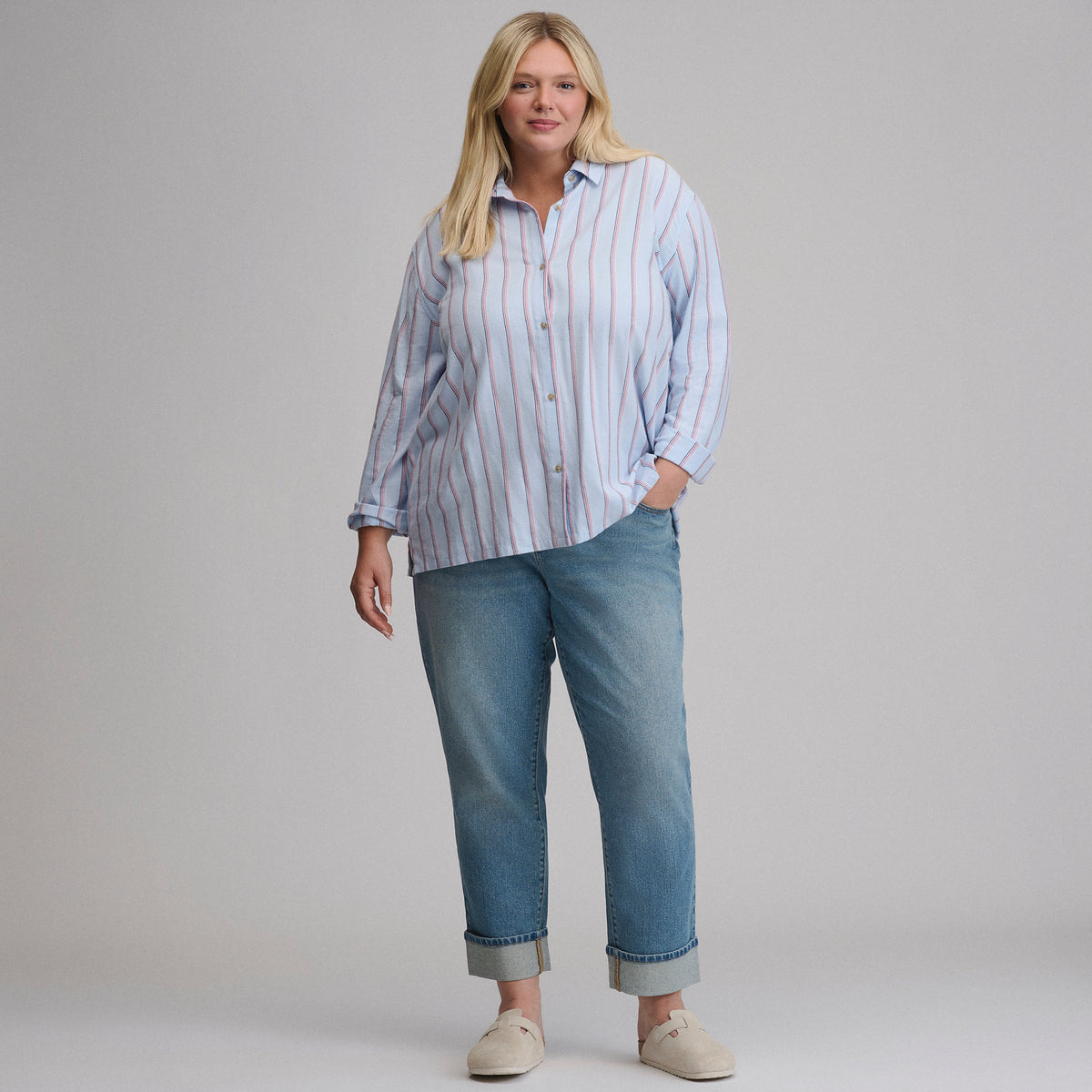 Women's Long-Sleeve Softened Sleep Shirt-Cascade-12