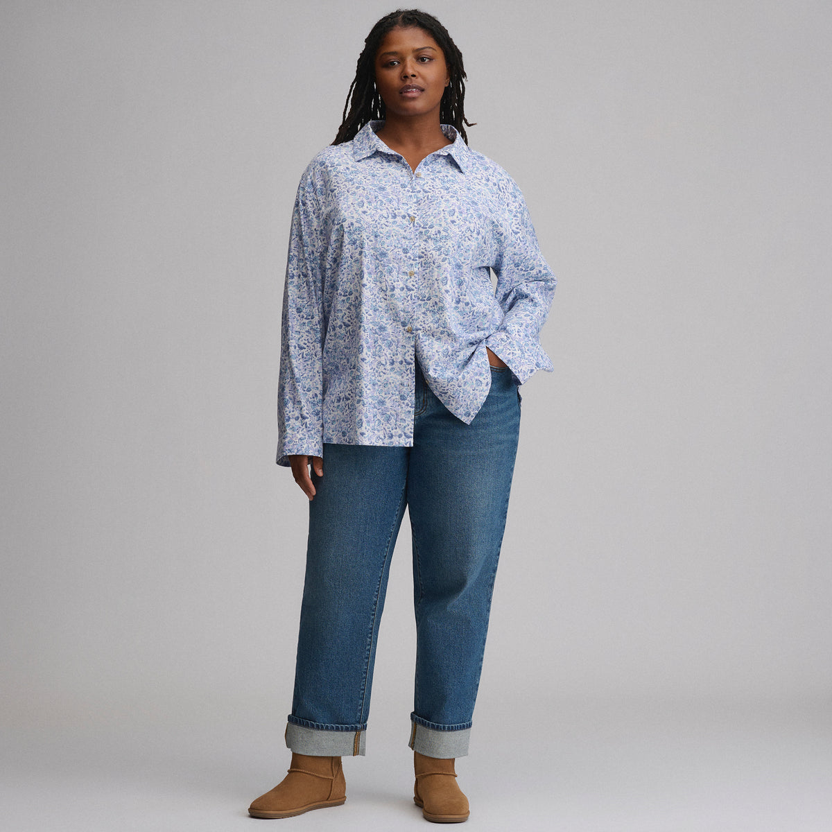 Women's Long-Sleeve Softened Sleep Shirt-Orchid-4
