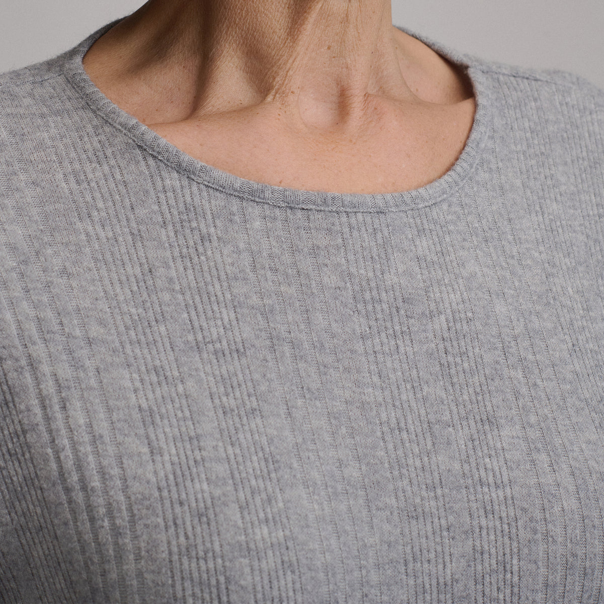 Women's Long-Sleeve Cozy Rib Crew-Light Hthr Gray-6