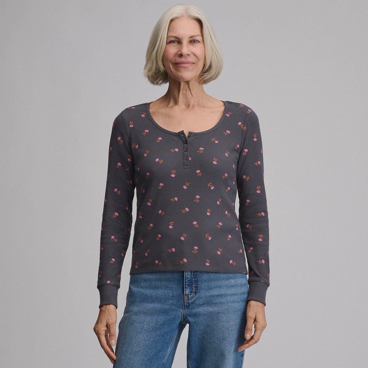Women's Infinity Thermal Henley-Carbon-33