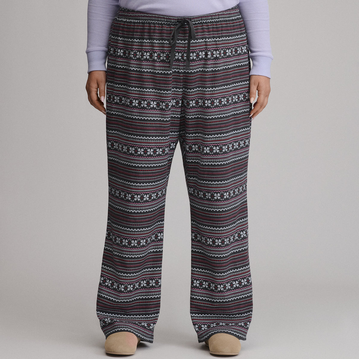 Women's Stines Flannel Sleep Pants-Charcoal-1