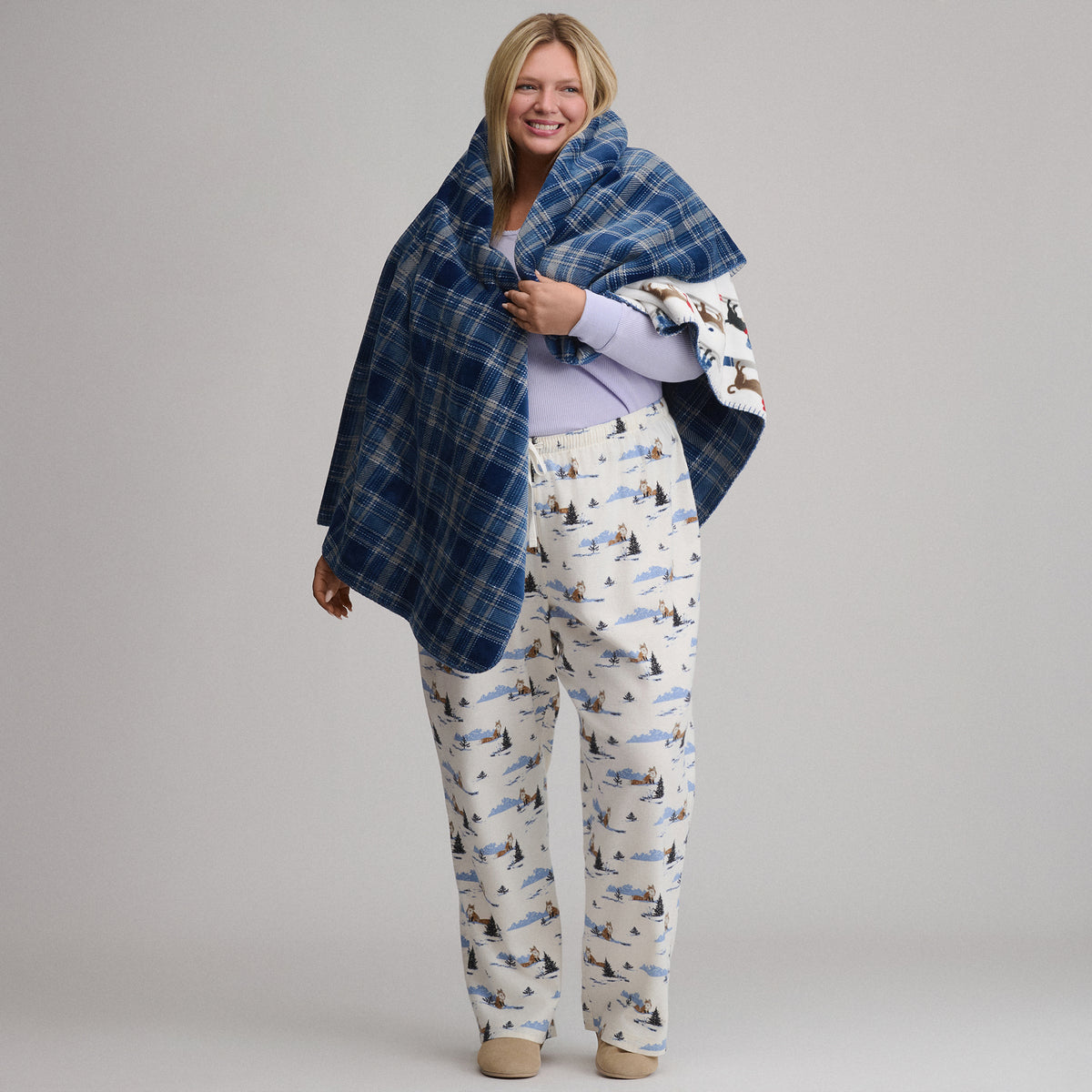 Women's Stines Flannel Sleep Pants-Snow-50