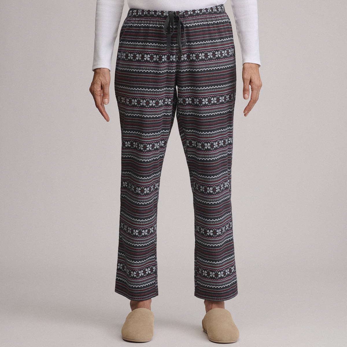 Women's Stines Flannel Sleep Pants-Charcoal-1