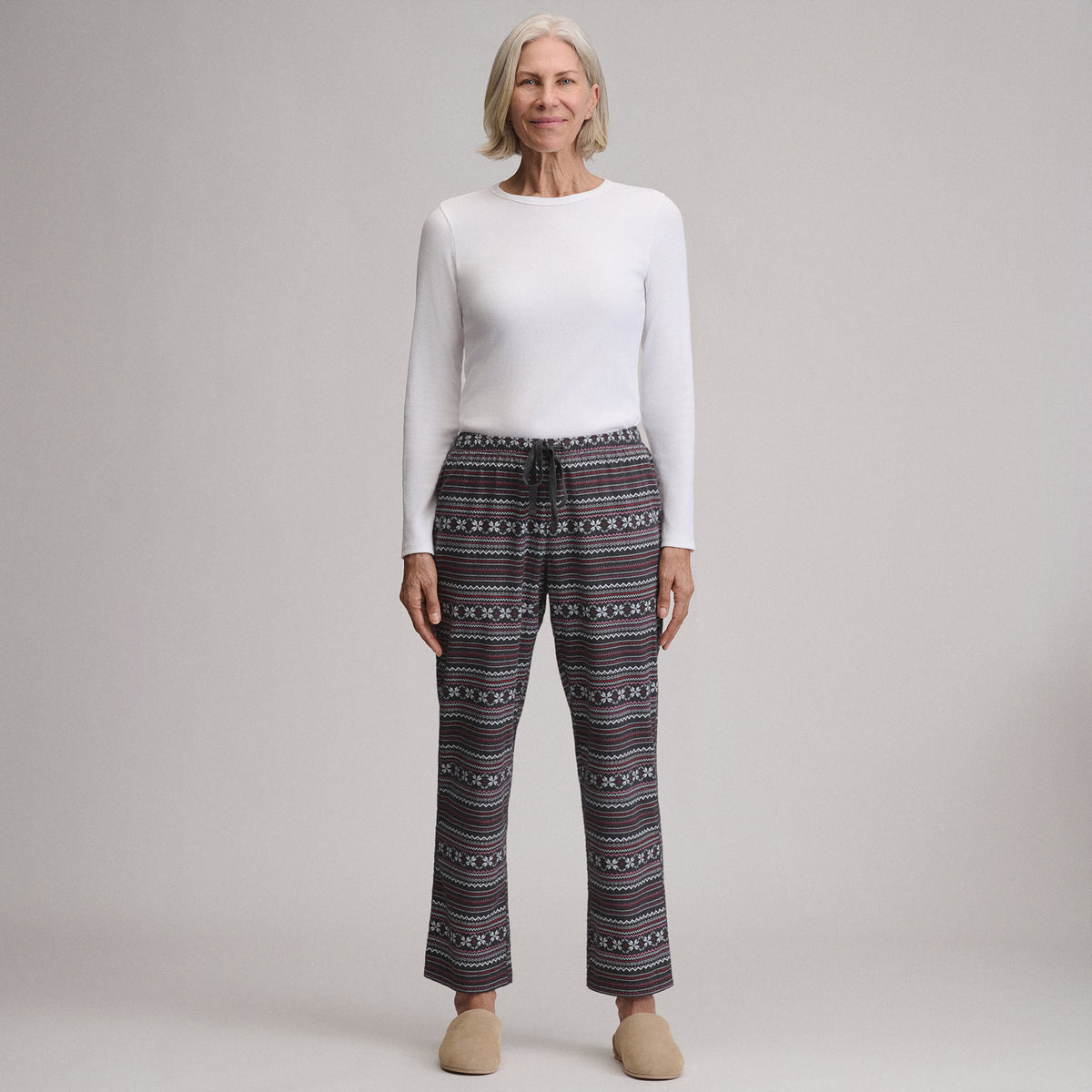 Women's Stines Flannel Sleep Pants-Charcoal-4