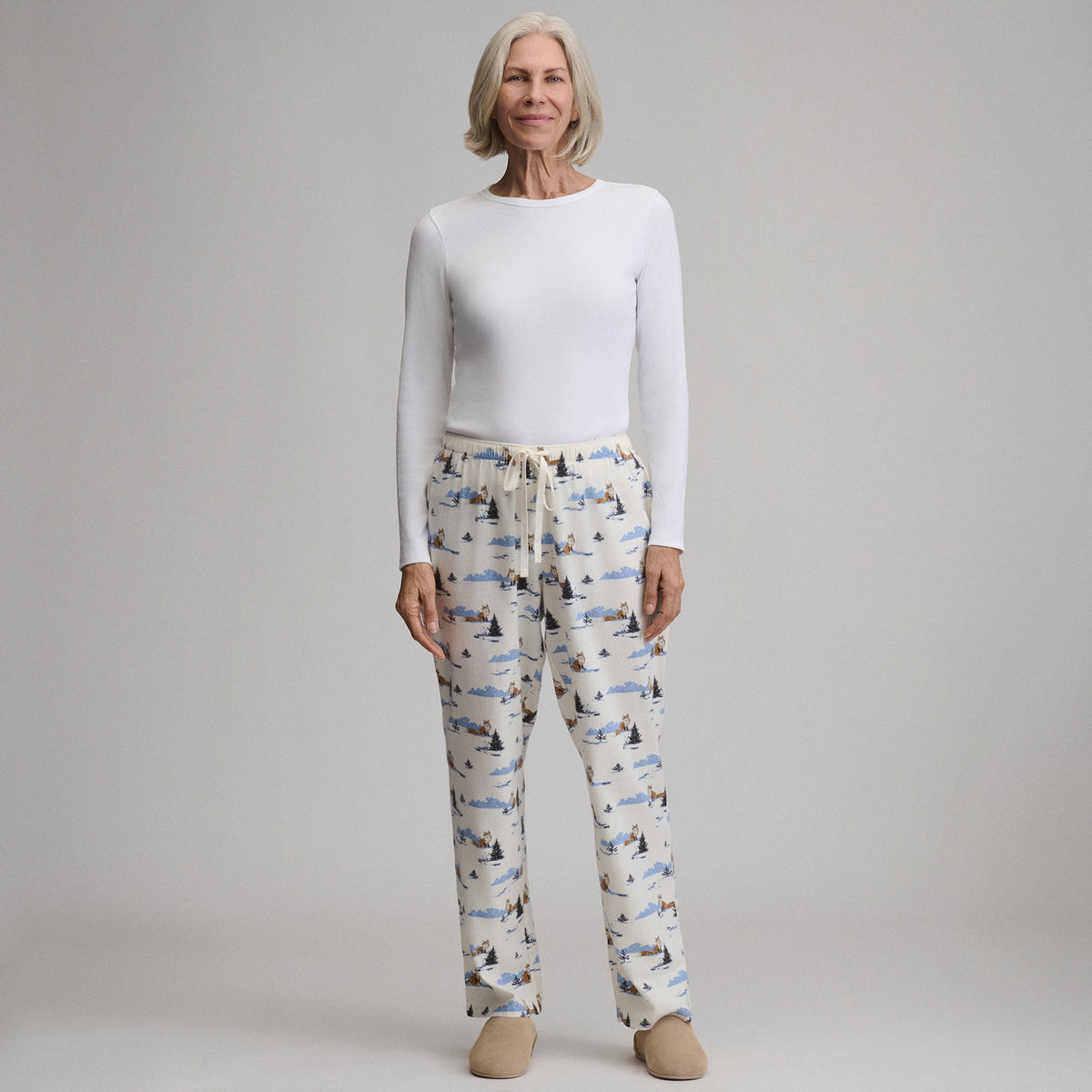 Women's Stines Flannel Sleep Pants-Snow-40