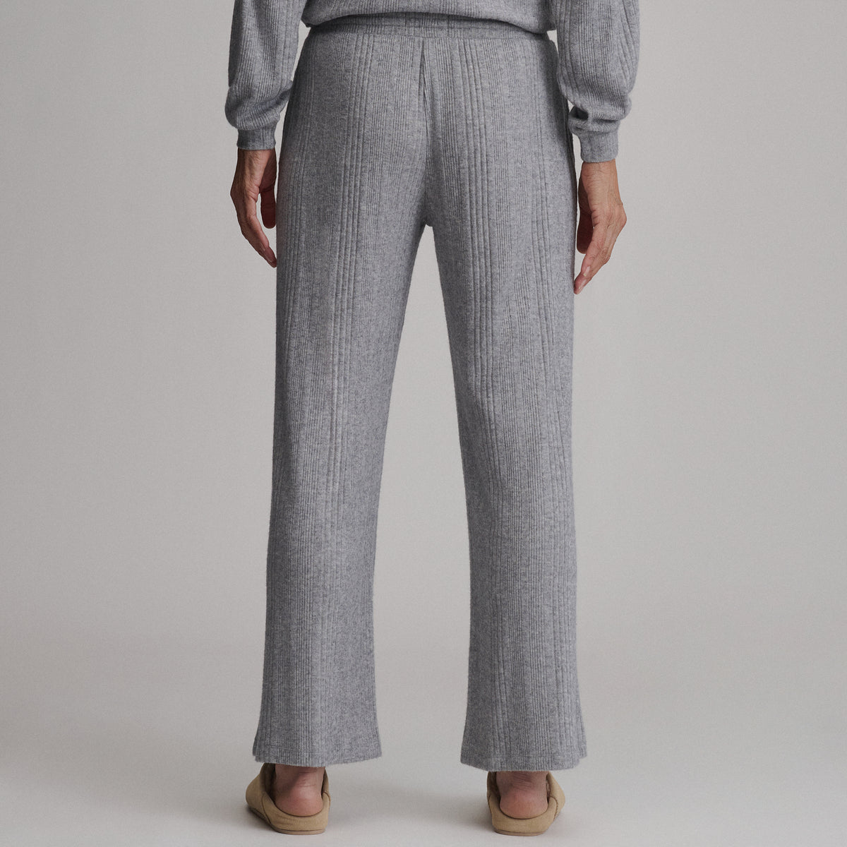 Women's Cozy Rib Wide-Leg Pants-Light Hthr Gray-6
