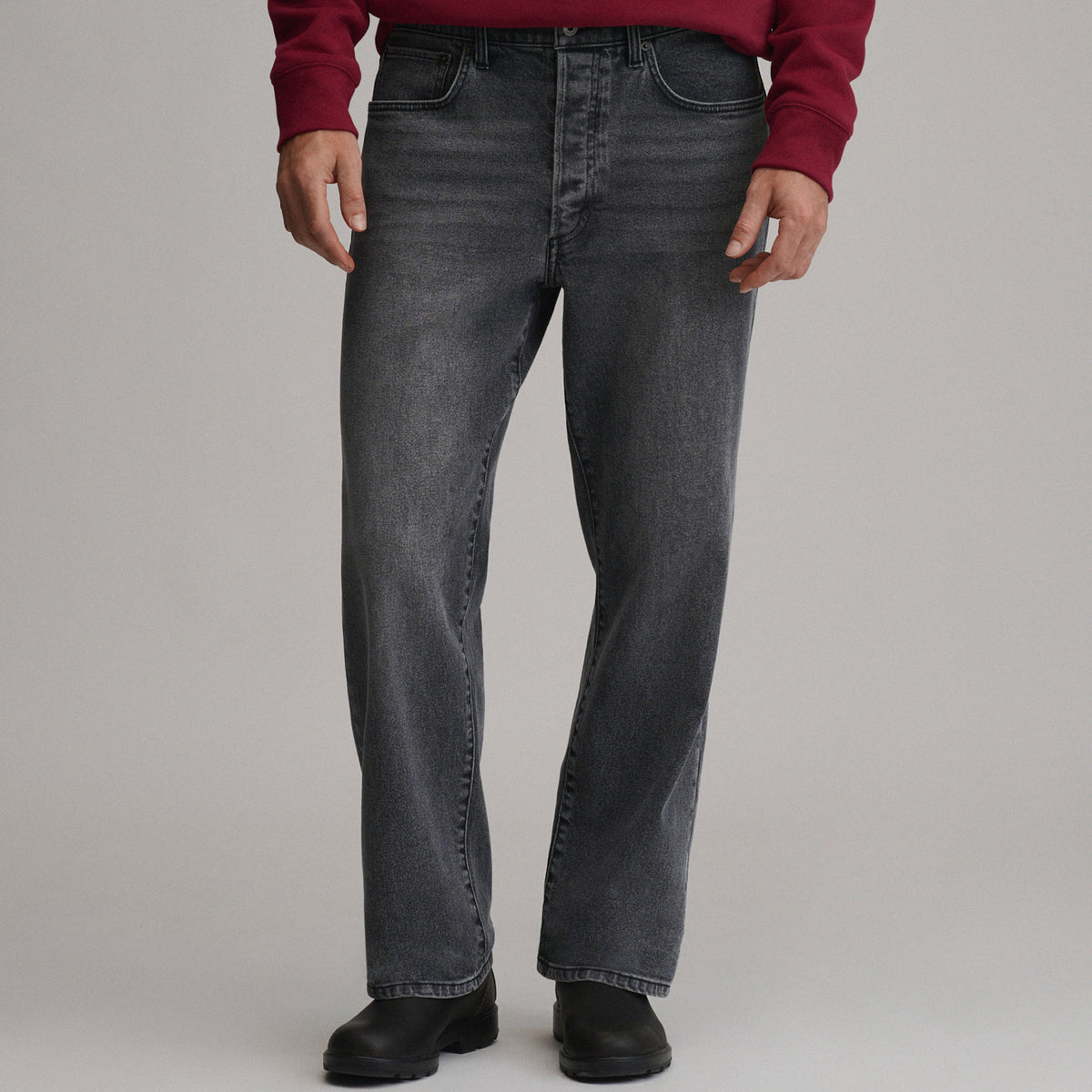 Men's Heritage Loose Fit Jeans-Faded Black-5