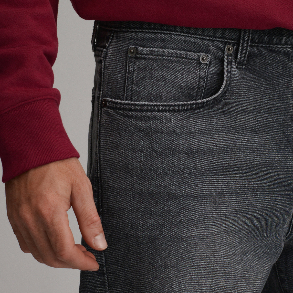 Men's Heritage Loose Fit Jeans-Faded Black-7
