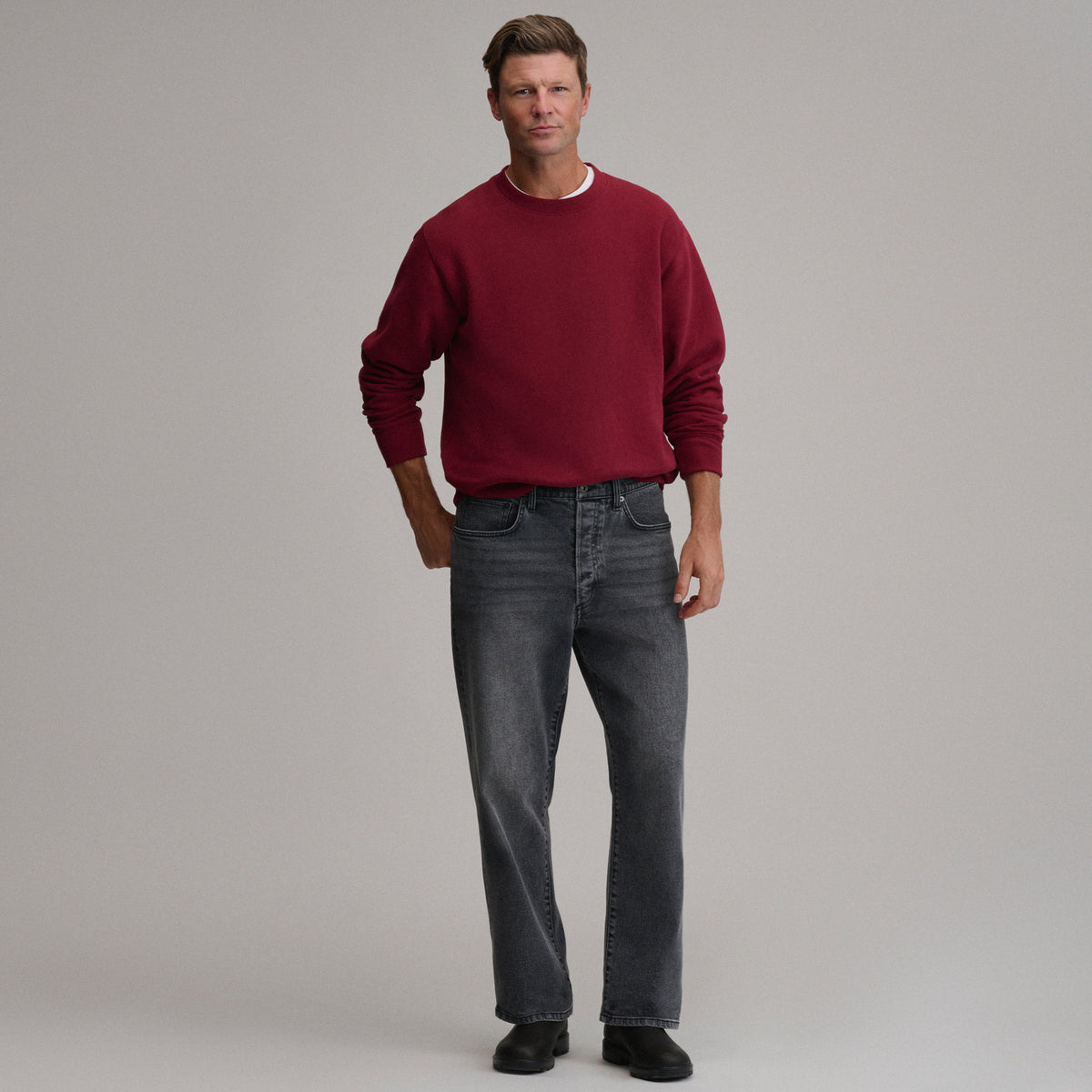 Men's Heritage Loose Fit Jeans-Faded Black-8