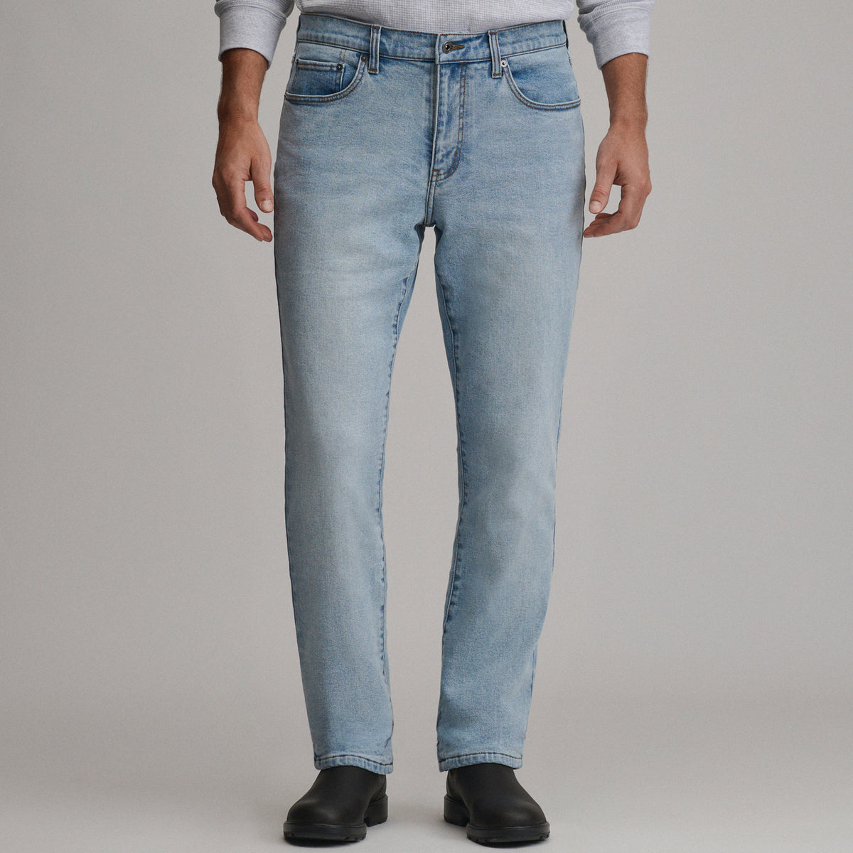 Eddies Flex Fleece Lined Jean - Straight-Light Chambray 1-5