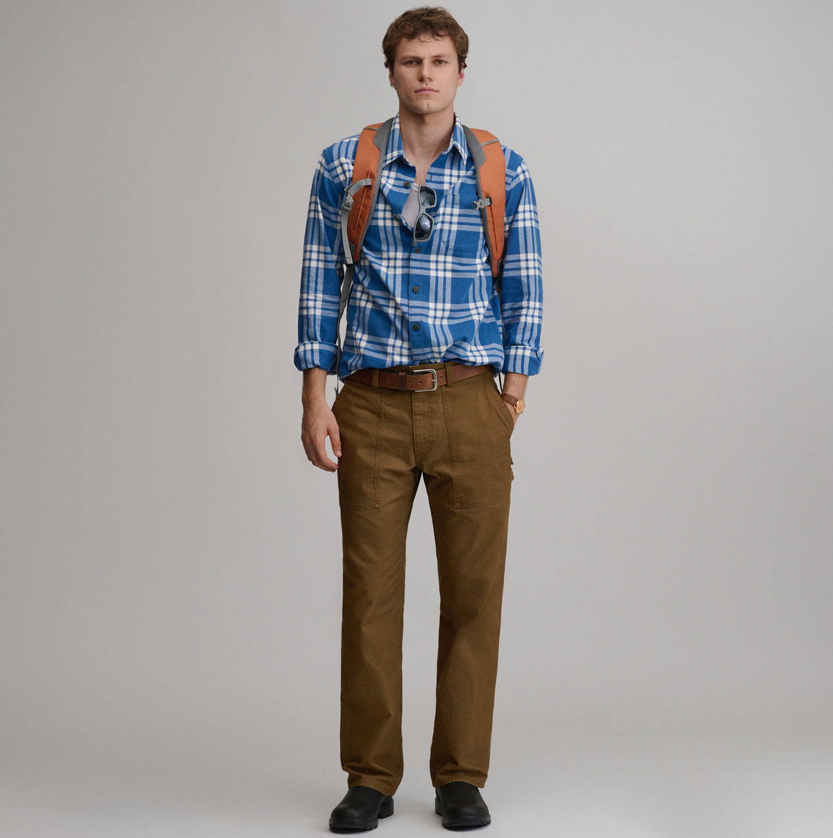 LS Eddie Bauers Favorite Flannel -Classic-Dk Chambray-32