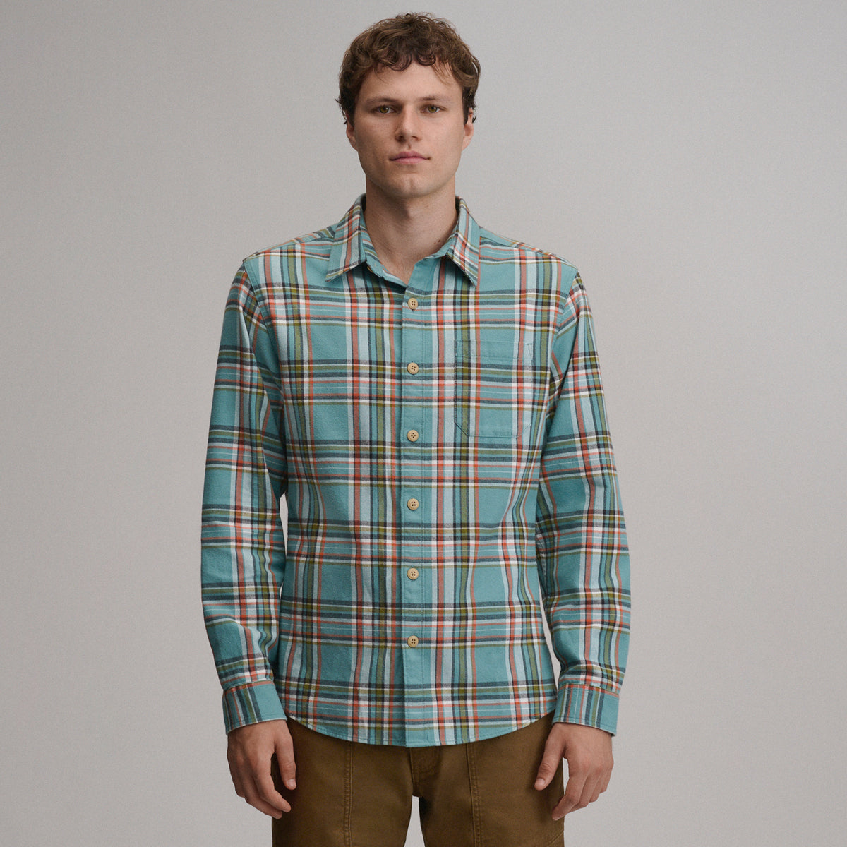 LS Eddie Bauers Favorite Flannel -Classic-Dark Seafoam-33