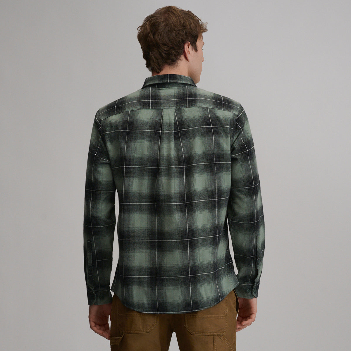 LS Eddie Bauers Favorite Flannel -Classic-Dark Sage-38