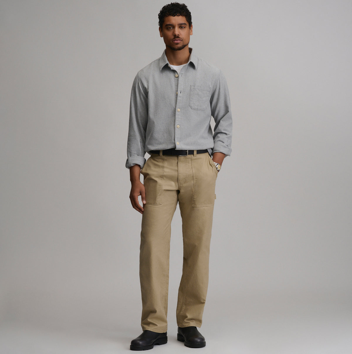 LS Eddie Bauers Favorite Flannel -Classic-Heather Gray-52