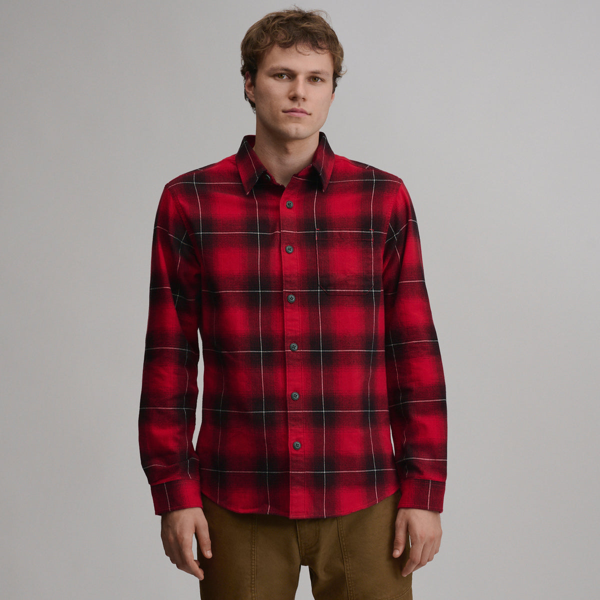 LS Eddie Bauers Favorite Flannel -Classic-Scarlet-61
