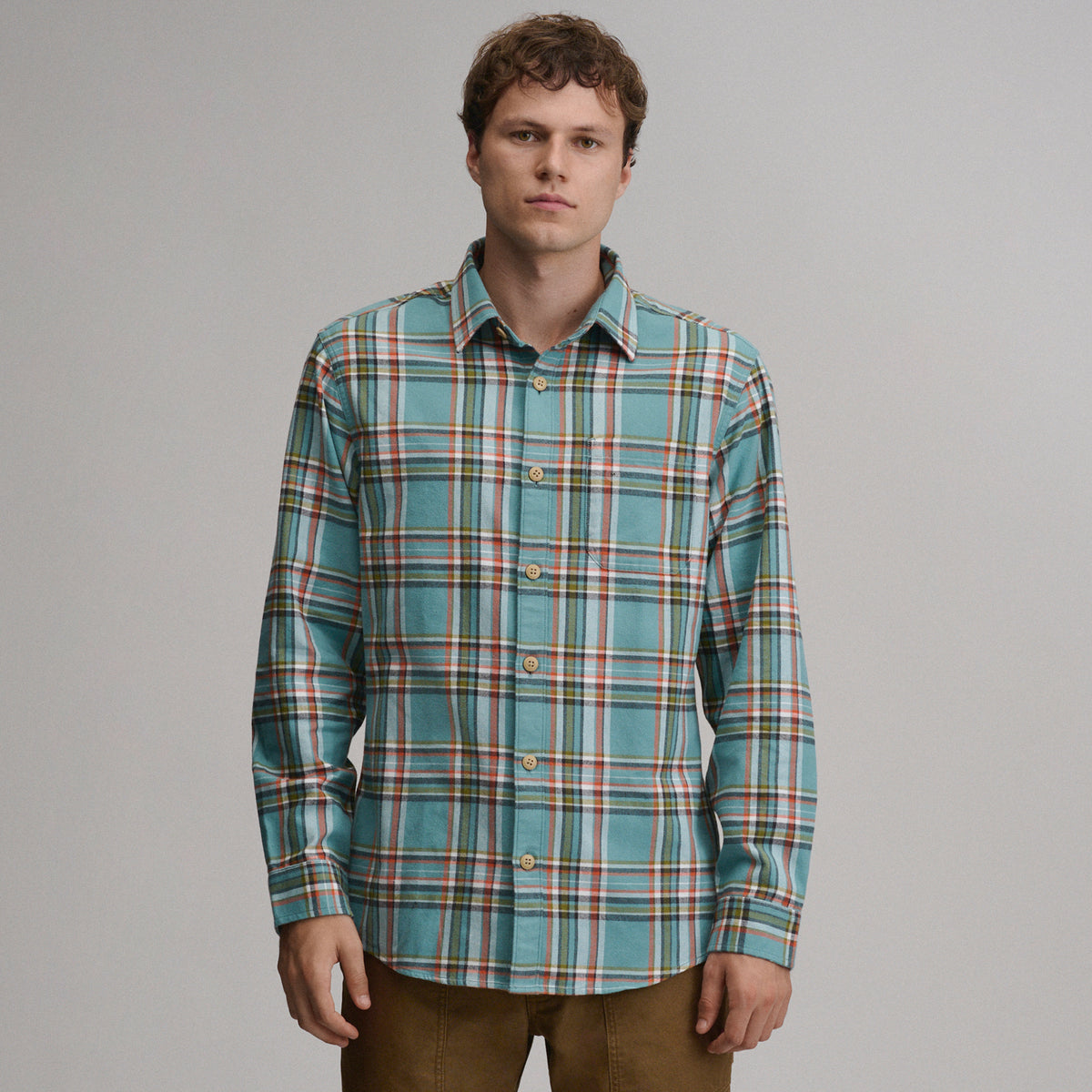LS Eddie Bauers Favorite Flannel -Relaxed-Dark Seafoam-29