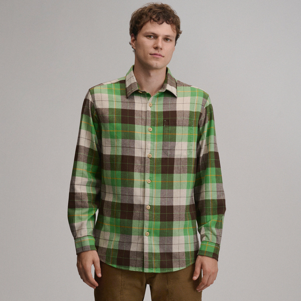 LS Eddie Bauers Favorite Flannel -Relaxed-Light Moss-49