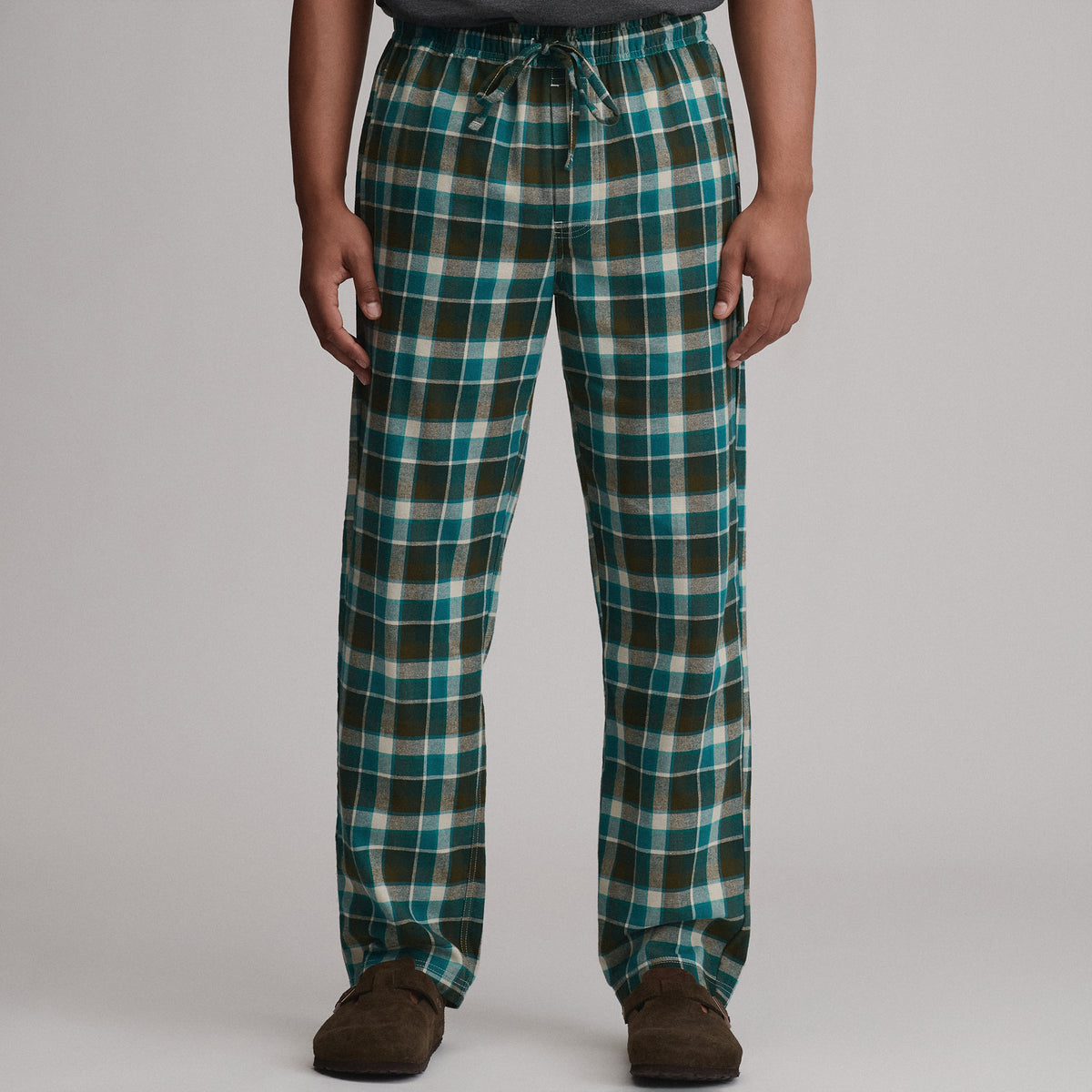 Flannel Woven Pant-Green Multi-9