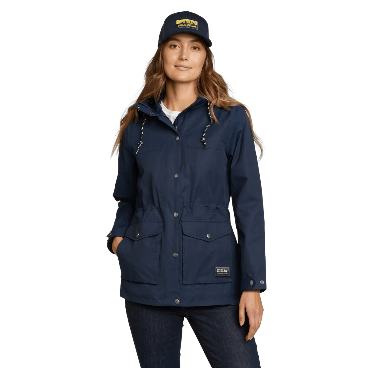 Women's Charly Waterproof Hooded Rain Jacket-Med Indigo-Regular-4