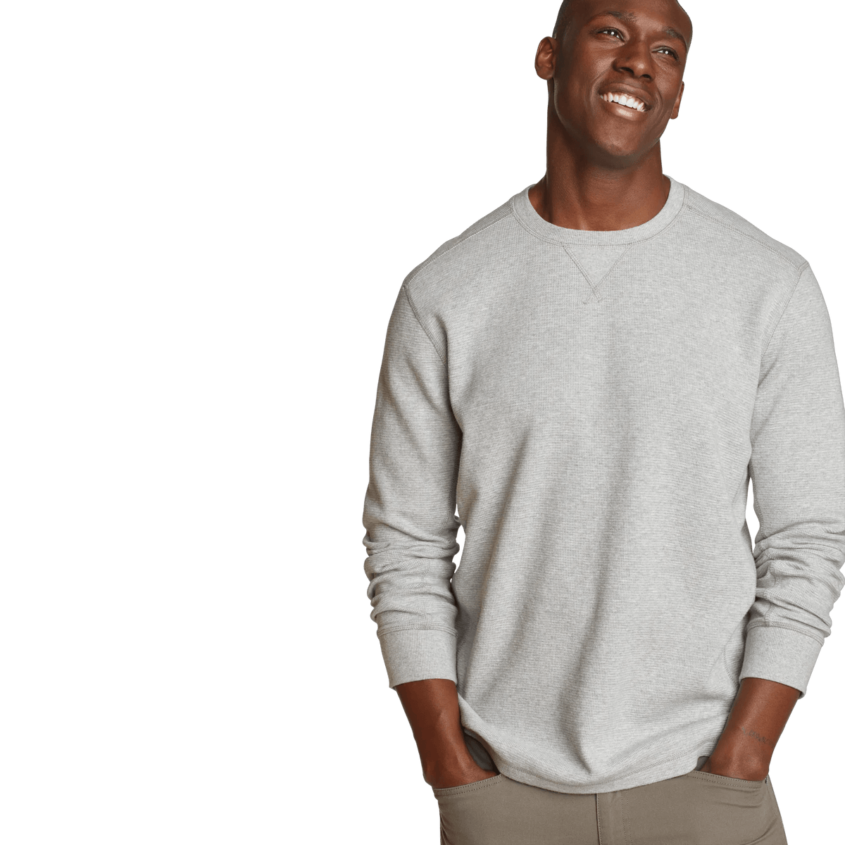 Men's Eddie's Favorite Ultrasoft Thermal Crew-Lt Htr Gray-Regular-9