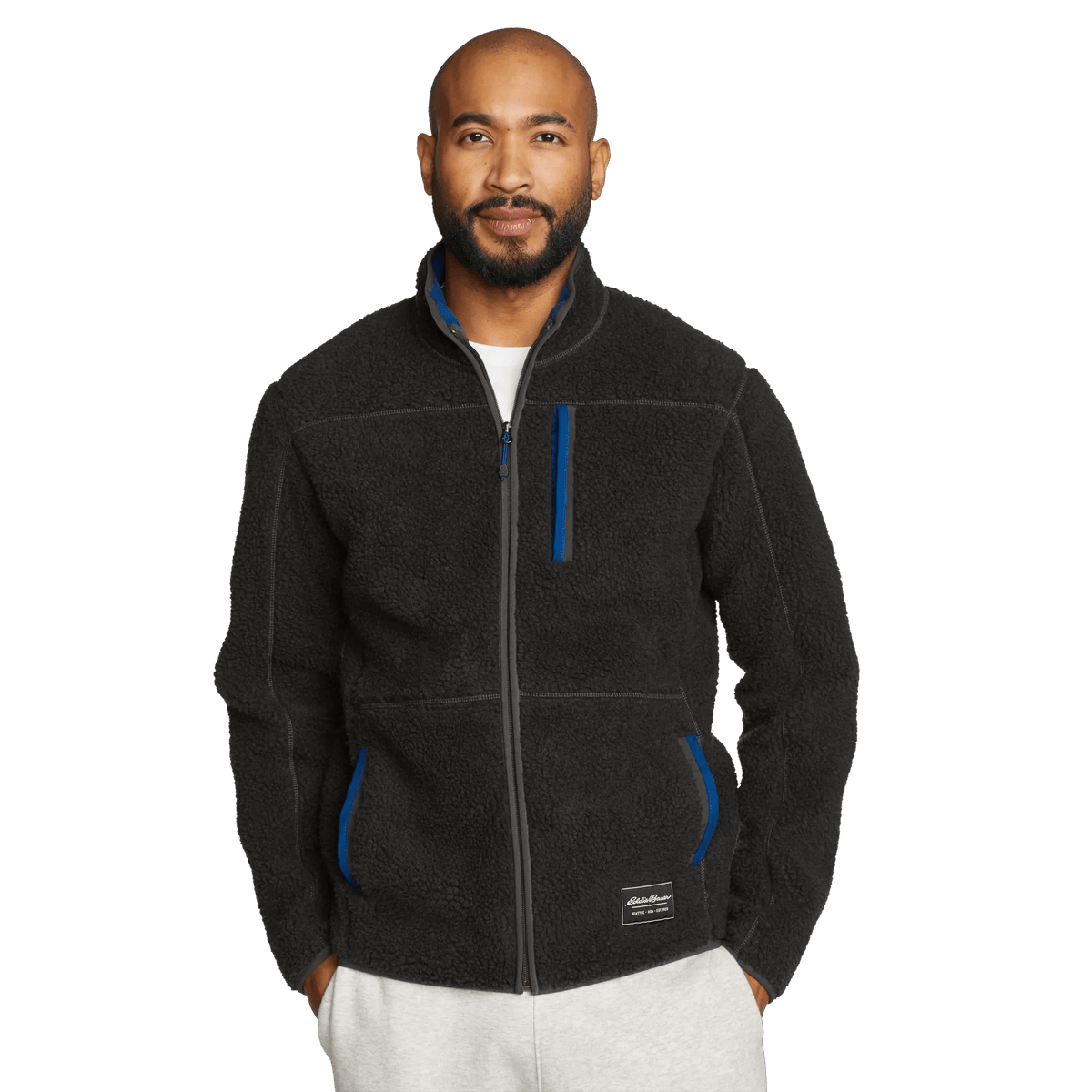 Men's Chilali Faux Shearling Fleece Jacket-Carbon-Regular-4