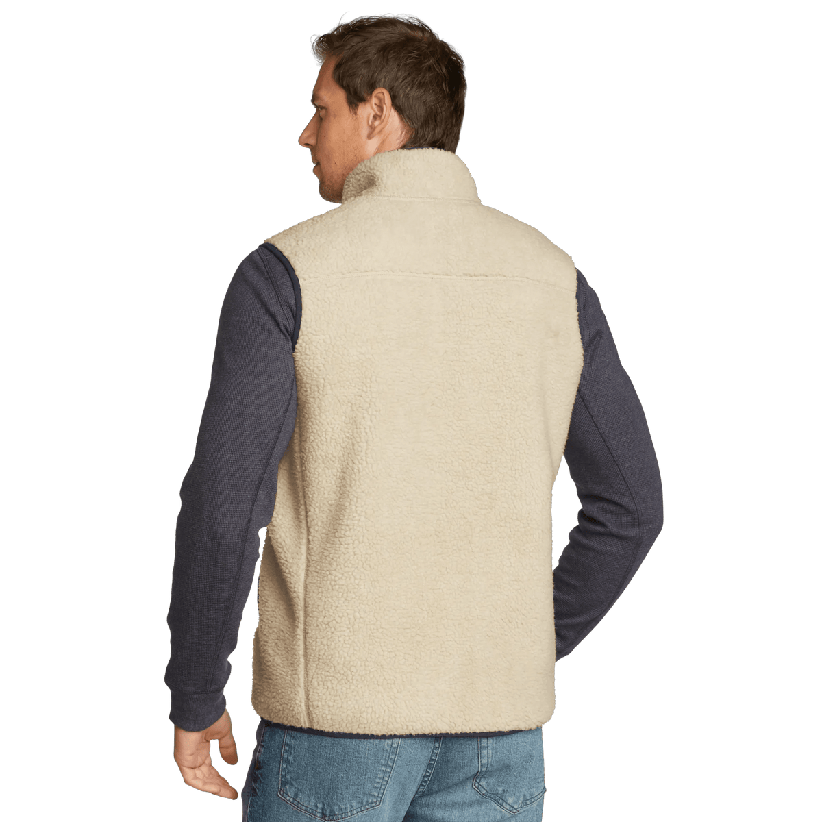 Men's Chilali Faux Shearling Fleece Vest-Oyster-Regular-2