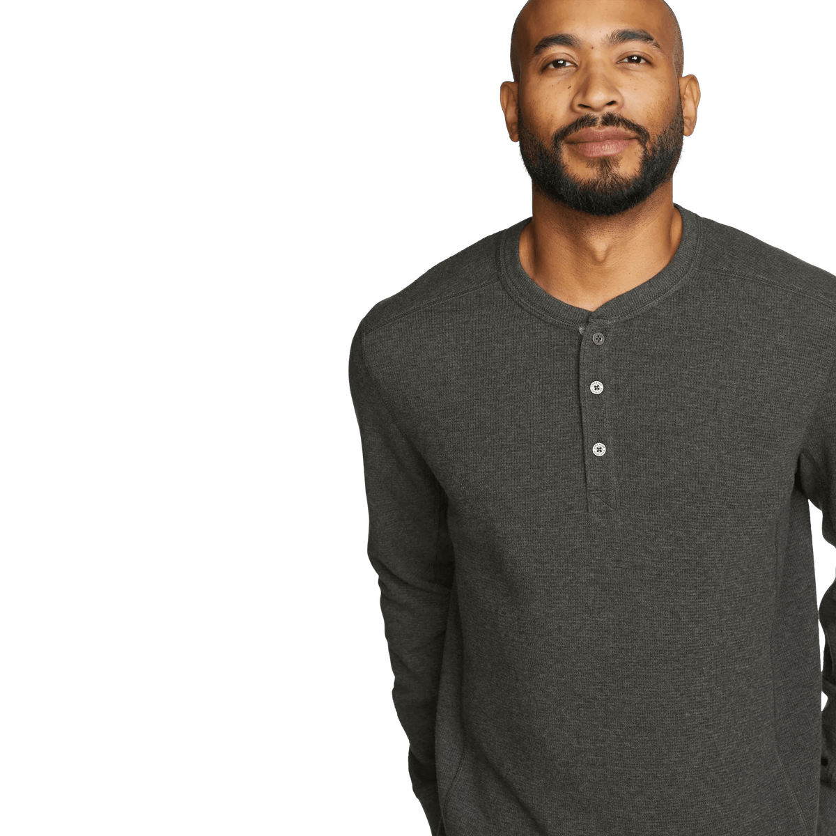 Men's Eddie's Favorite Ultrasoft Thermal Henley-Charcoal Htr-Regular-8