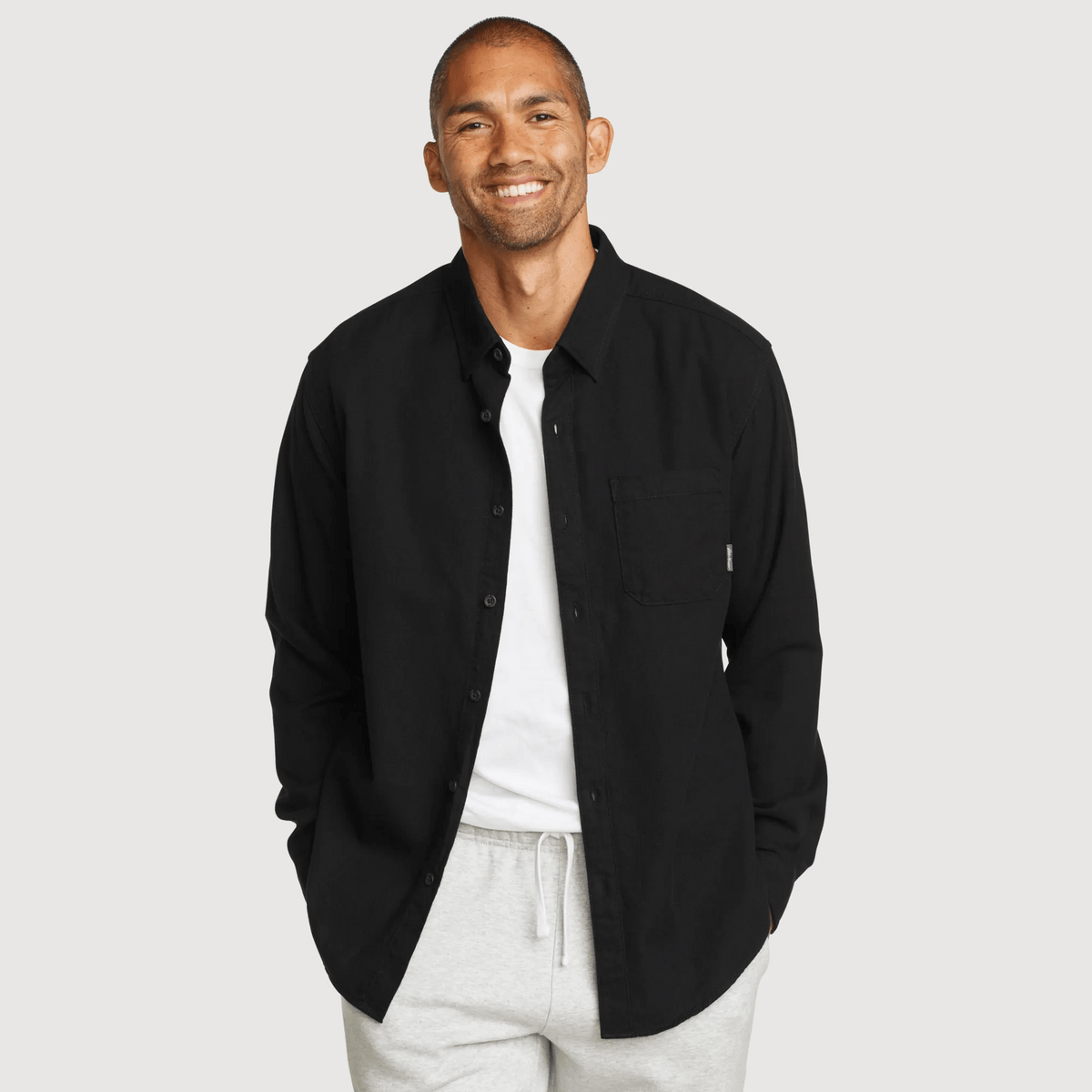 Men's Eddie's Favorite Flannel Classic Fit Shirt - Solid-Coal-Regular-2