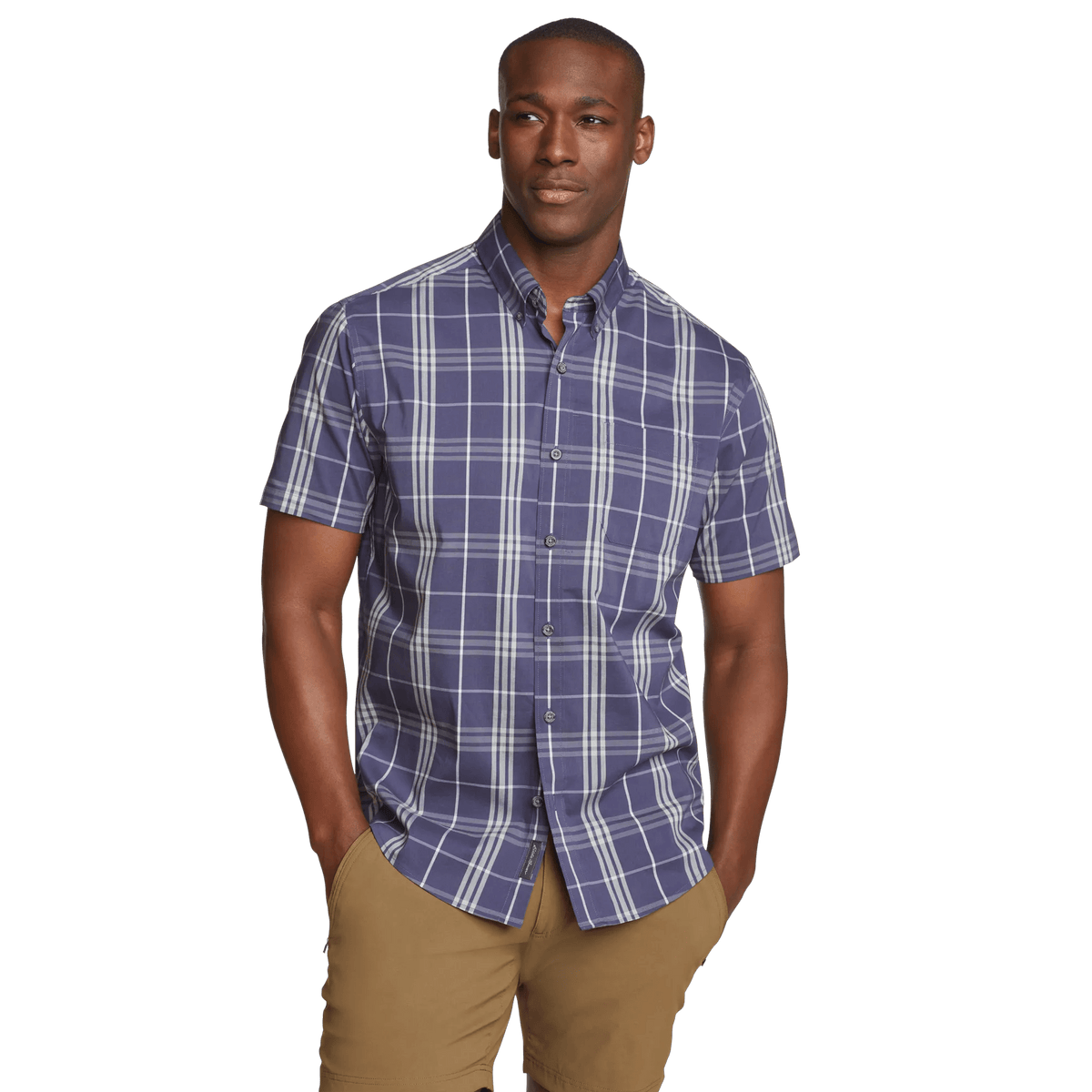 Men's Voyager Flex Short Sleeve Shirt Dk Mulberry Regular 21