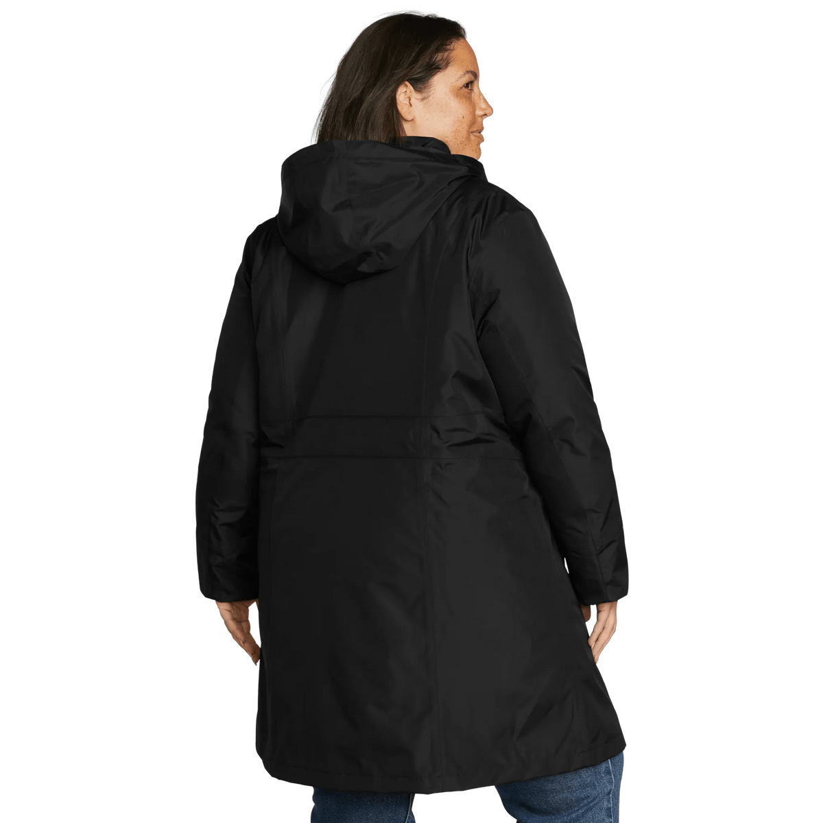 Women's Girl on the Go® Insulated Waterproof Trench Coat-Black-Plus-2