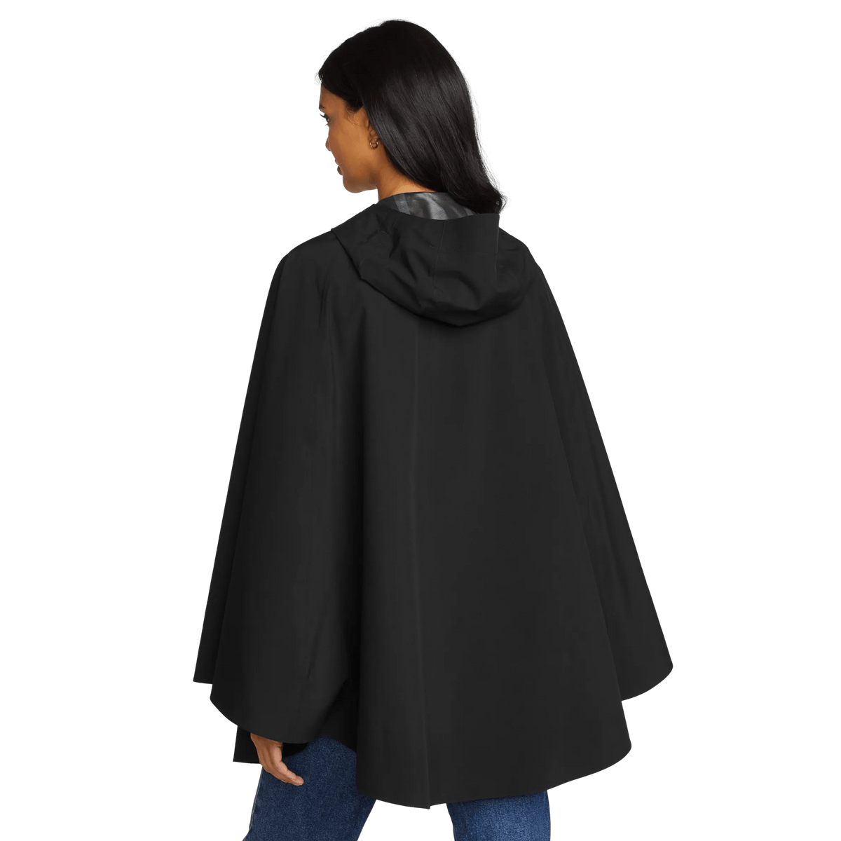 Cloud Cap Waterproof Stretch Packable Hooded Poncho-Black-Regular-4