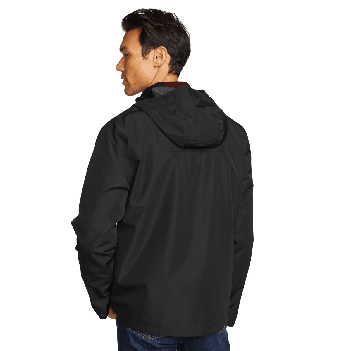 Men's Rainfoil® Waterproof Packable Hooded Jacket-Black-Regular-8
