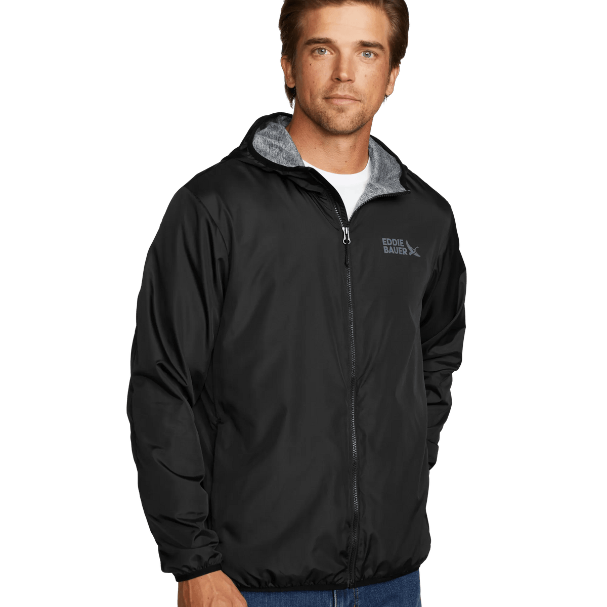 Men's Quilo Lined Windproof Wind Jacket-Black-Regular-2
