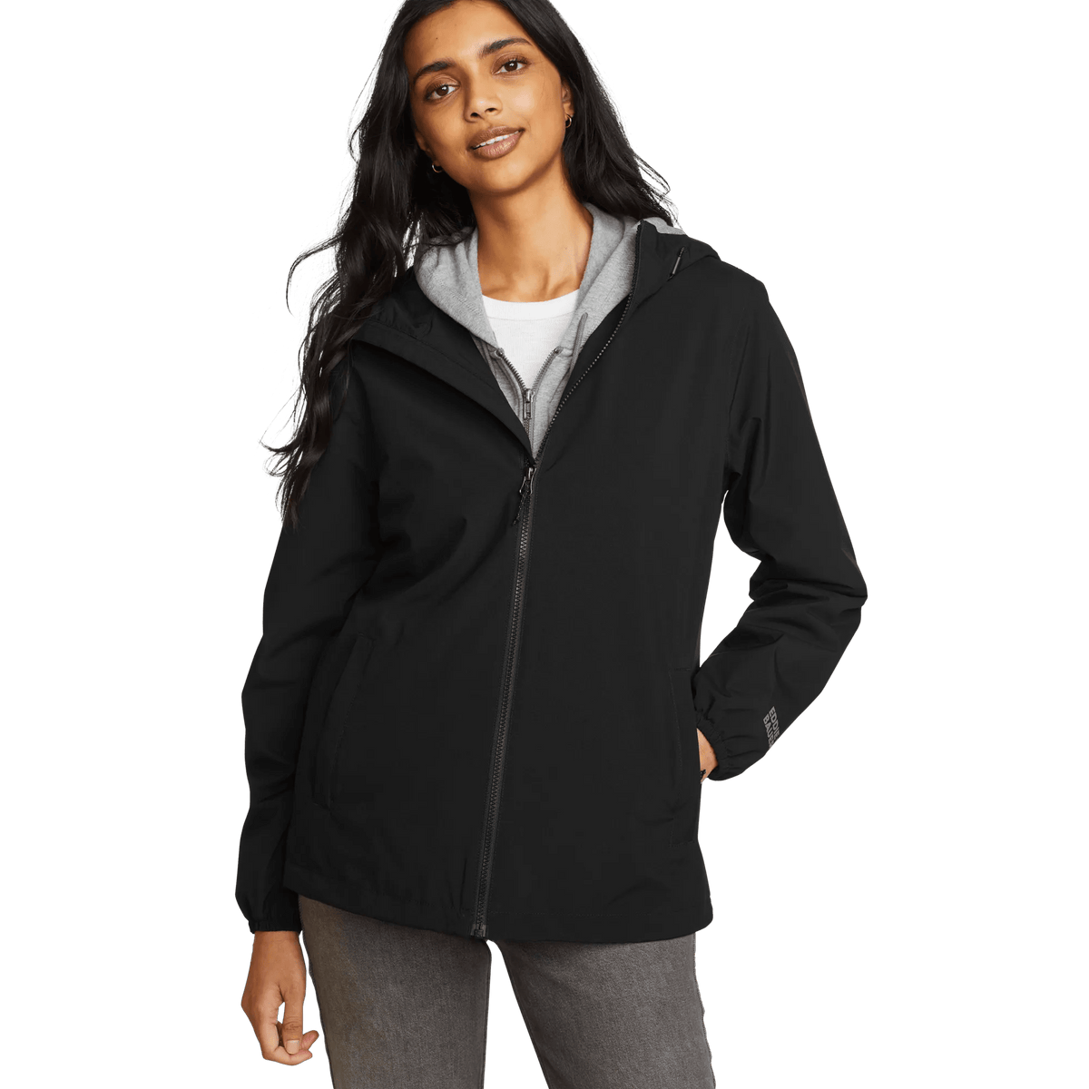 Women's Rainy Pass Water-Repellent Hooded Jacket-Black-Regular-16