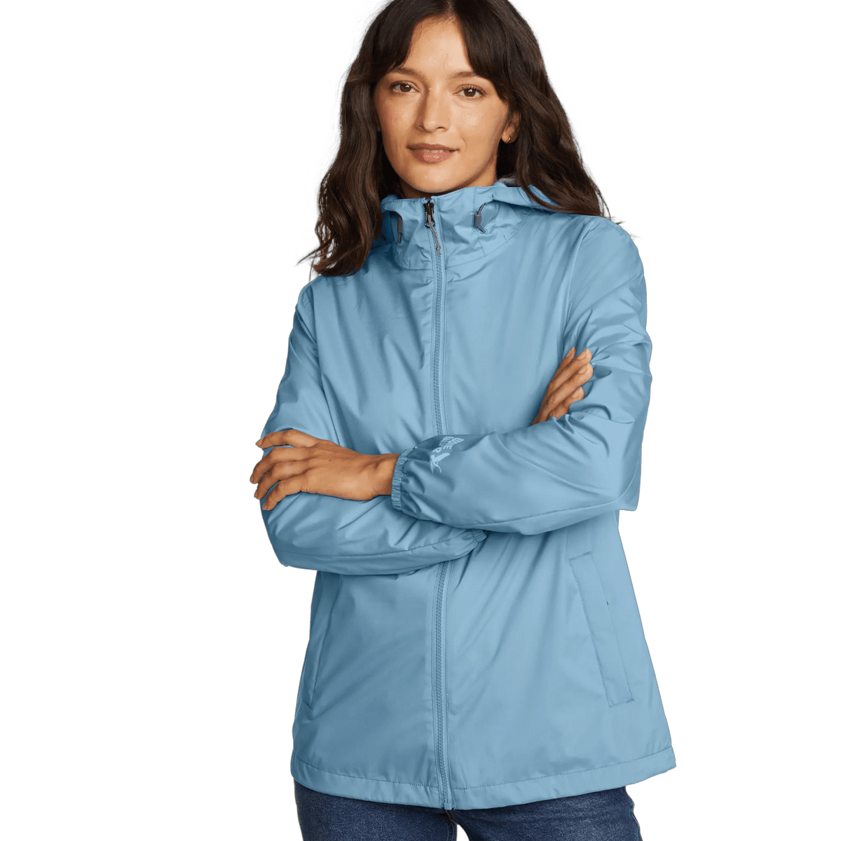 Women's Rainy Pass Water-Repellent Hooded Jacket-Blue Fog-Regular-2
