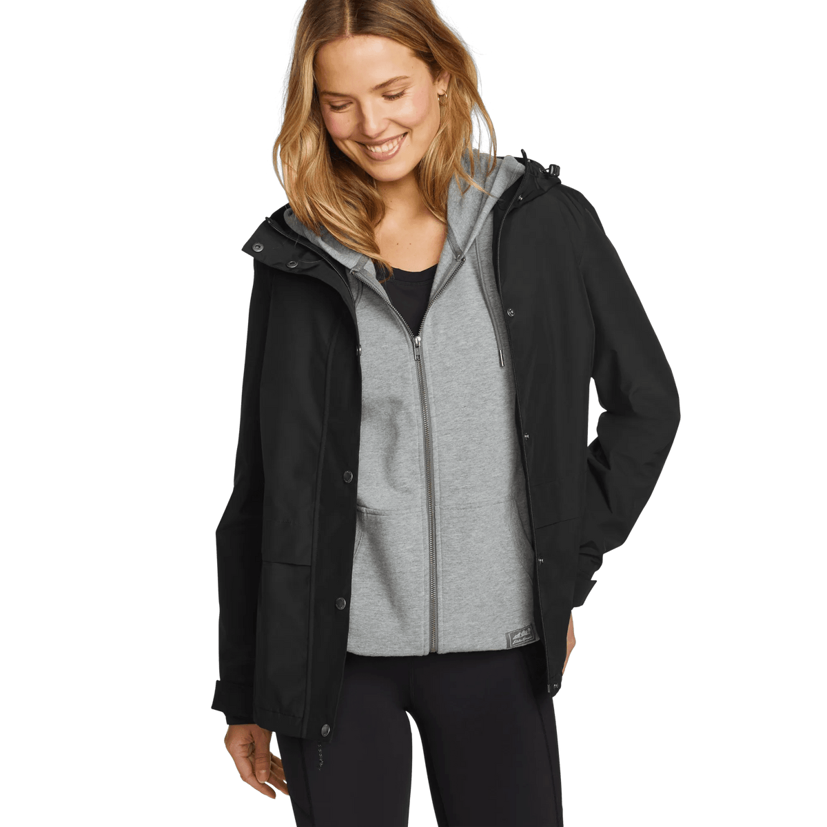 Women's Rainfoil® Storm Waterproof Hooded Jacket-Black-Regular-13