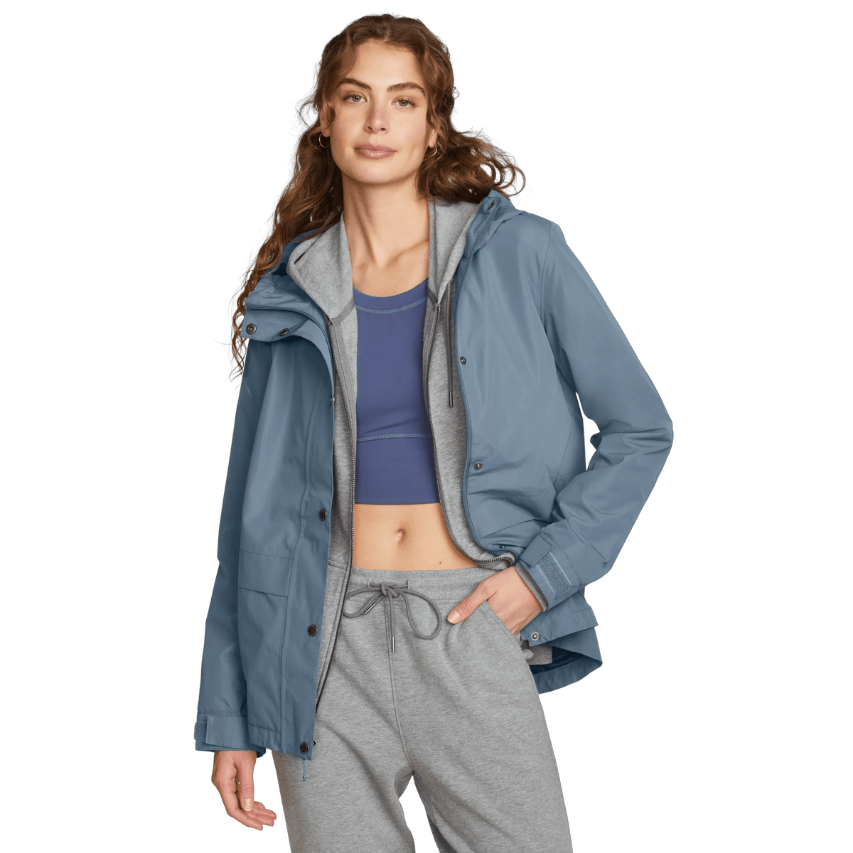 Women's Rainfoil® Storm Waterproof Hooded Jacket-Blue Haze-Regular-1