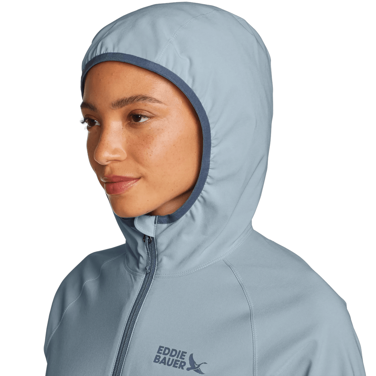 Women's Stratify Soft Shell Hoodie-Blue Smoke-Regular-4