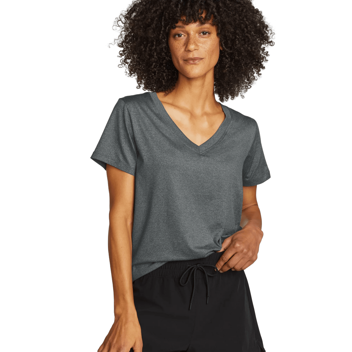 Women's Surreal Travel V-Neck T-Shirt-Slate-Regular-1