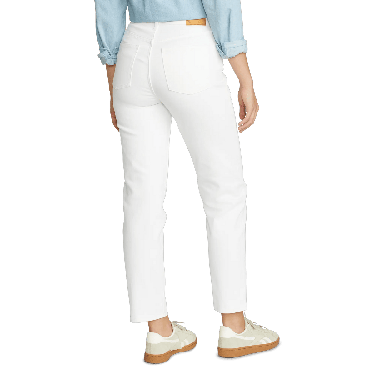 Women's Authentic High-Rise Straight Leg Jeans-White-Regular-8