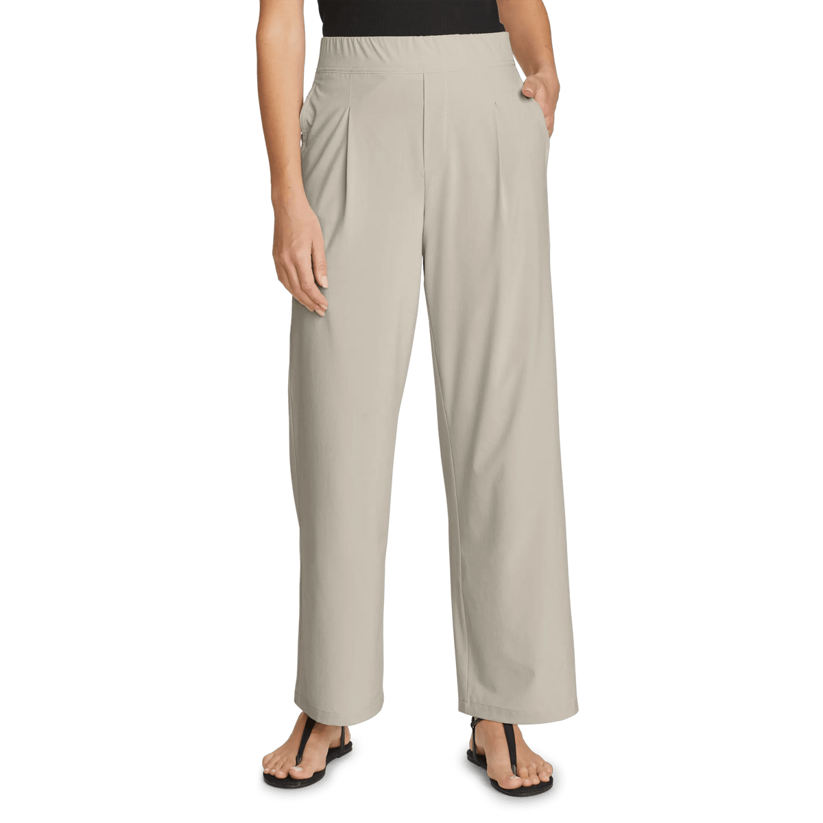 Women's Departure High-Rise Wide Leg Travel Pants-Pumice-Regular-8