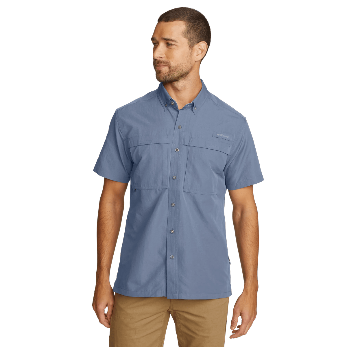 Men's Rainier Ripstop Short-Sleeve Shirt-Chambray Blue-Regular-1