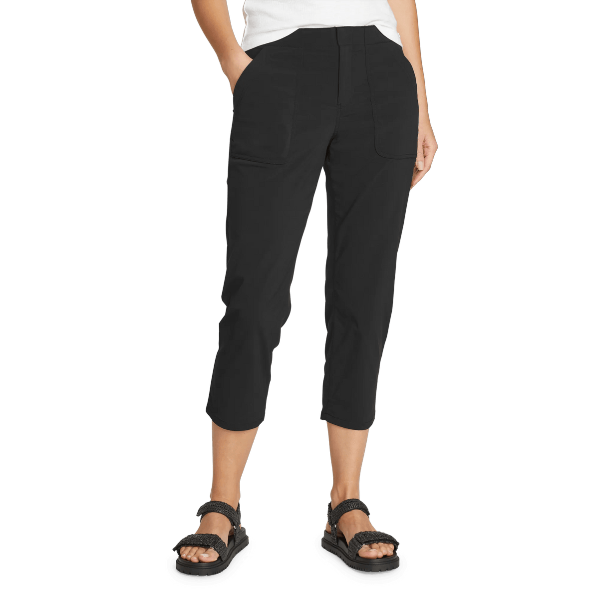 Women's Horizon High-Rise Straight Leg Cropped Pants-Black-Regular-2