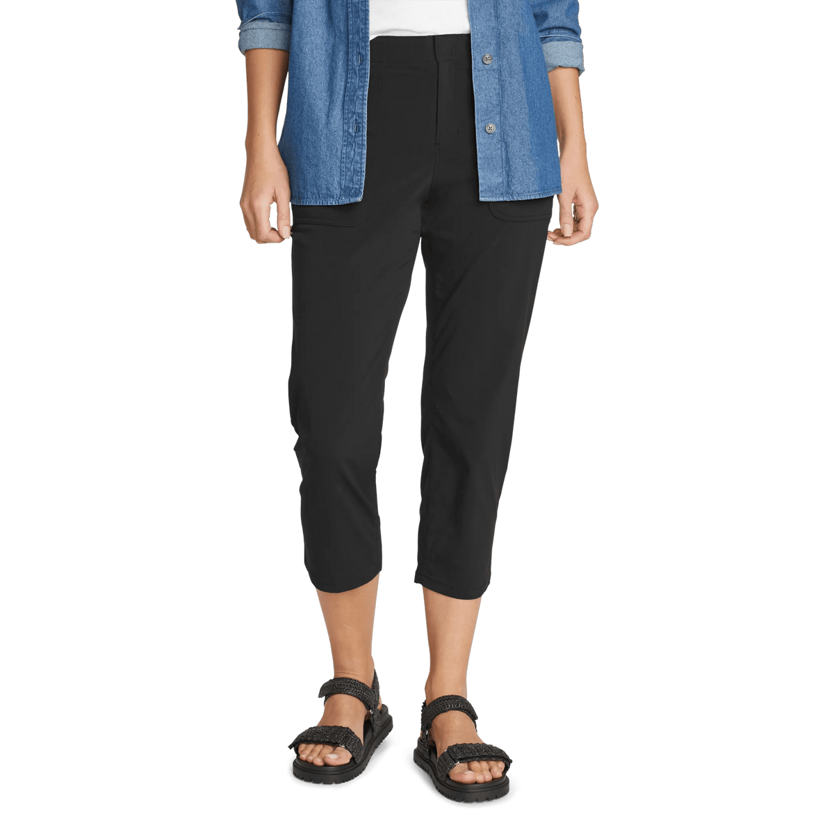 Women's Horizon High-Rise Straight Leg Cropped Pants-Black-Regular-4