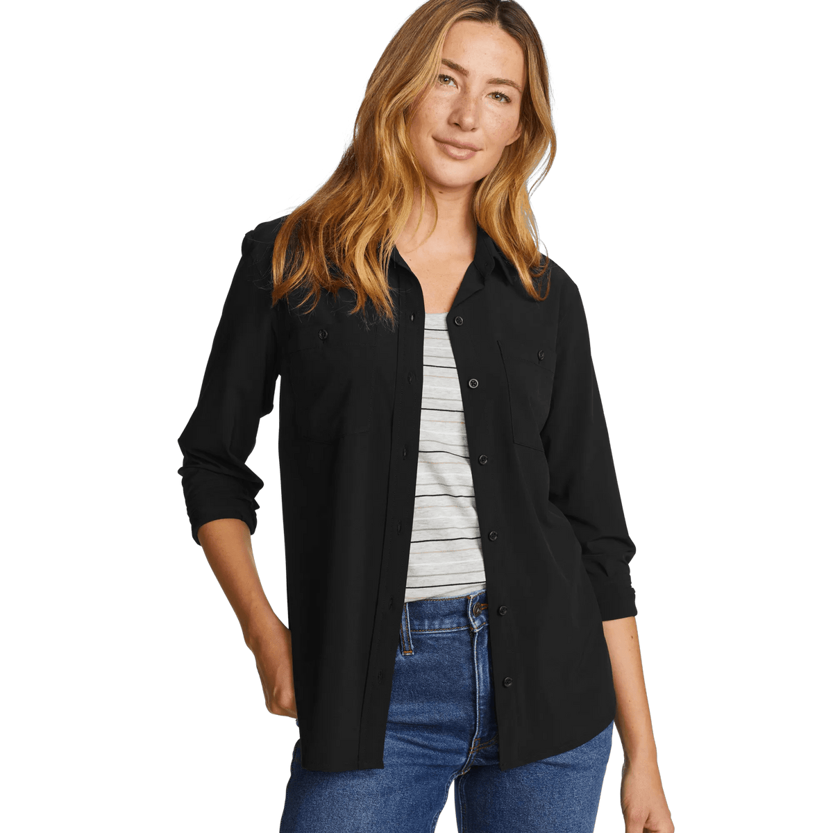 Women's Departure 3.0 LS Shirt-Black-Regular-10