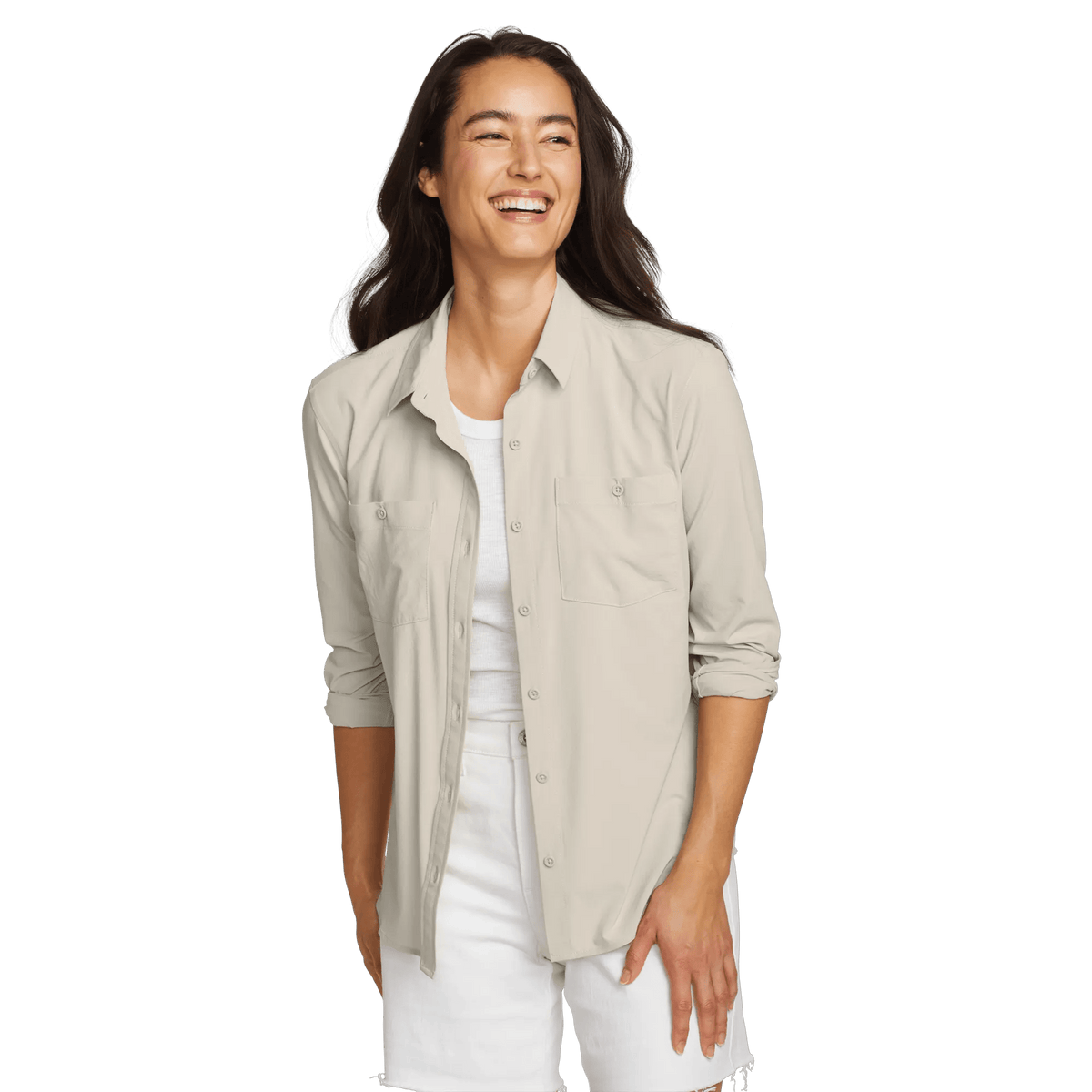 Women's Departure 3.0 LS Shirt-Pumice-Regular-11