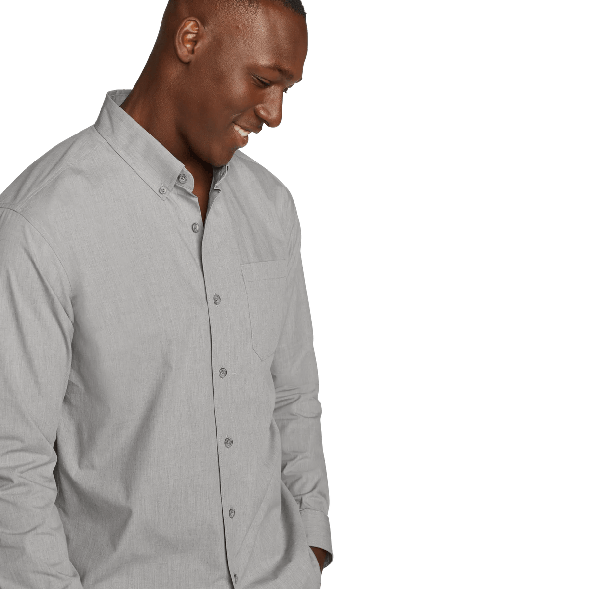 Men's Voyager Flex Long-Sleeve Shirt-Htr Gray-Regular-14
