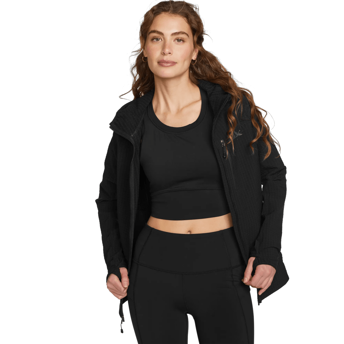 Women's Sandstone Backbone Grid Shell Jacket-Black-Regular-7