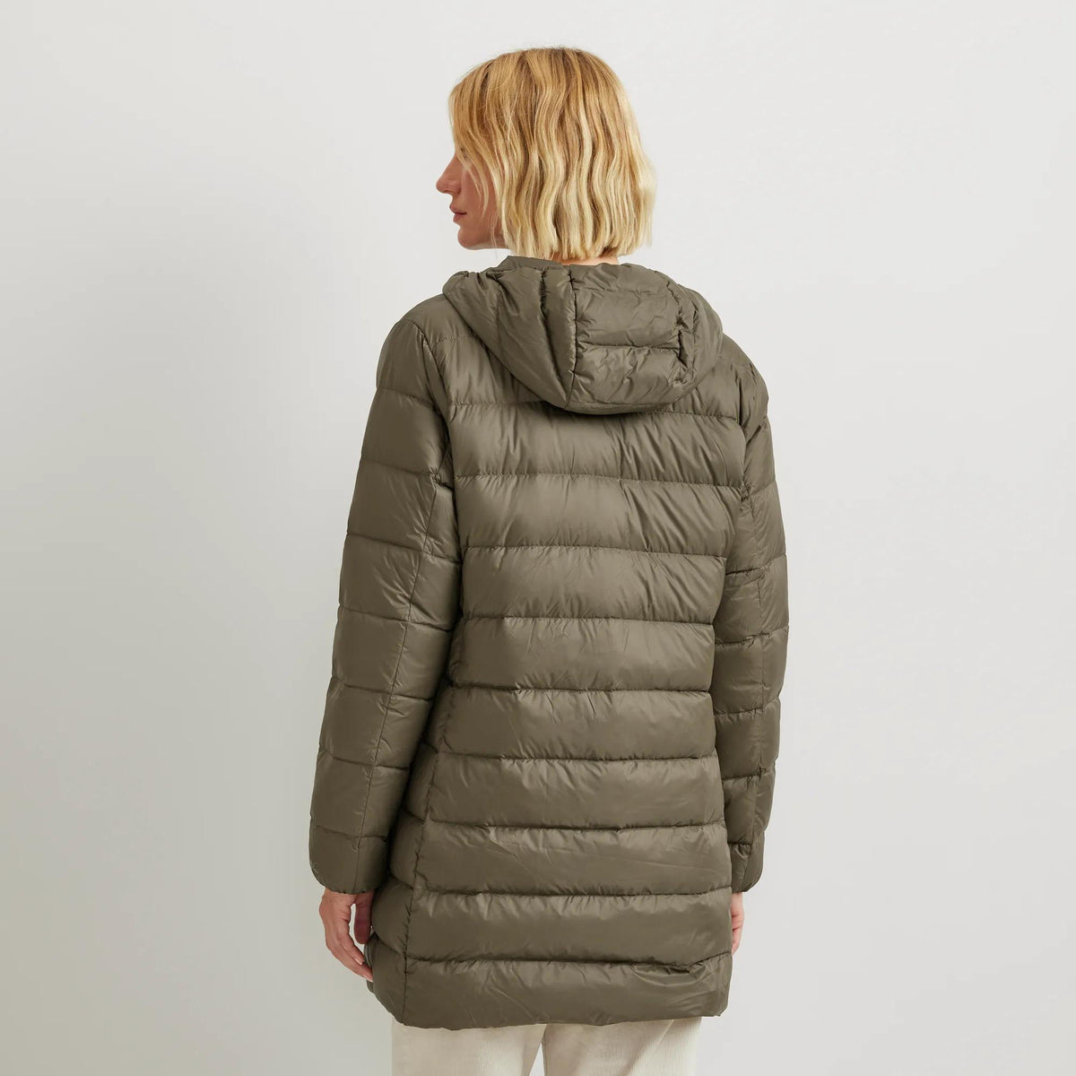 Women's CirrusLite Down Hooded Parka-Dk Fatigue-Regular-2