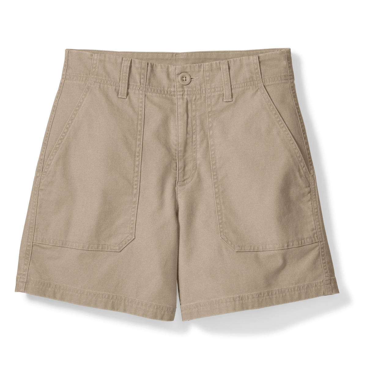 Women's Canvas Utility Shorts-Tan-Regular-P1
